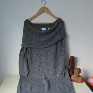 Only Charcoal Off-Shoulder Sweater Dress